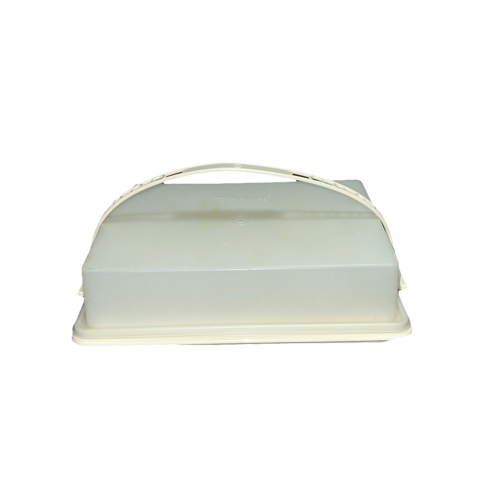 Vintage Tupperware 9" x 13" Rectangle Sheet Cake Cupcake Carrier w/ Handle 622